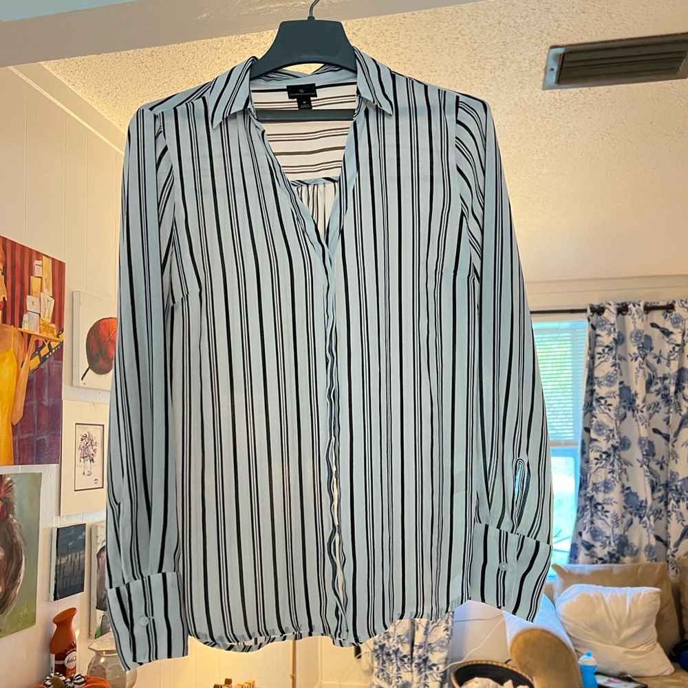 Worthington Button Up Sheer Dress Shirt